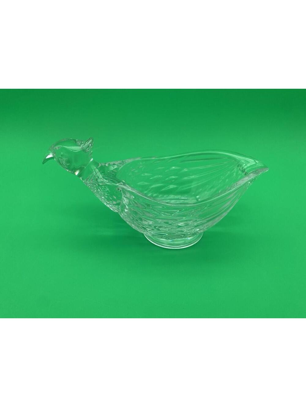 Godinger Clear Crystal Glass Pheasant Shaped Gravy Boat